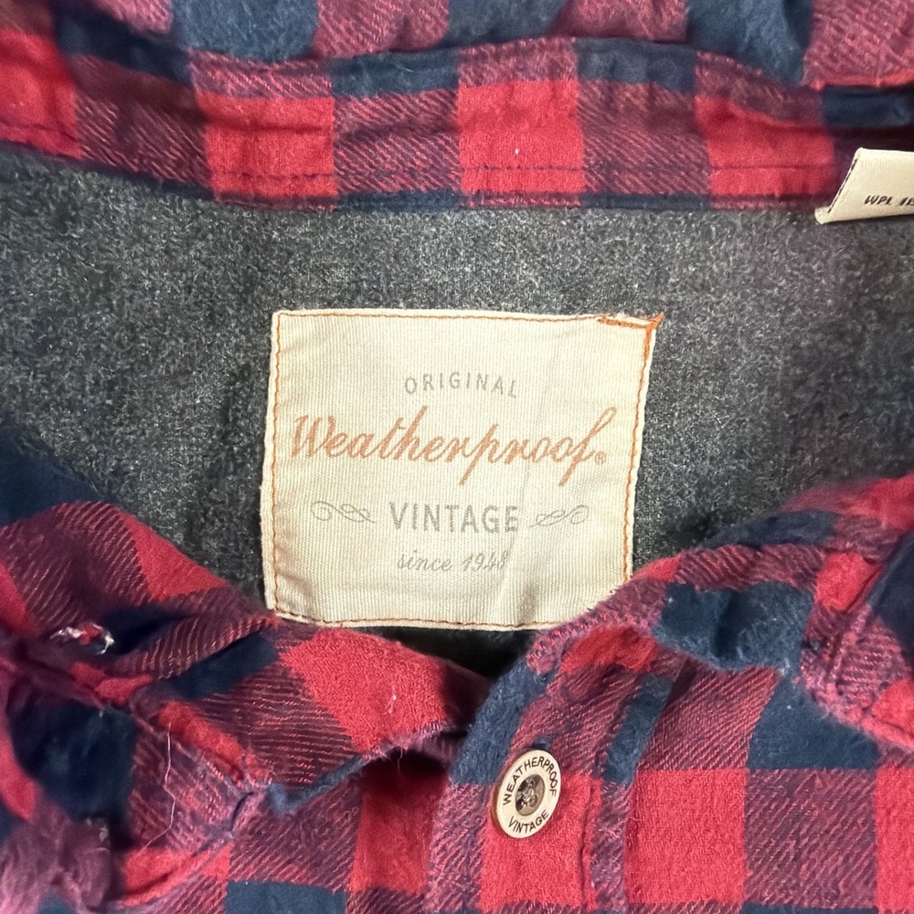 Weatherproof Vintage red and black plaid long-sleeve flannel Xl
